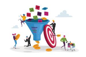 Sales Funnel cartoon Graphic